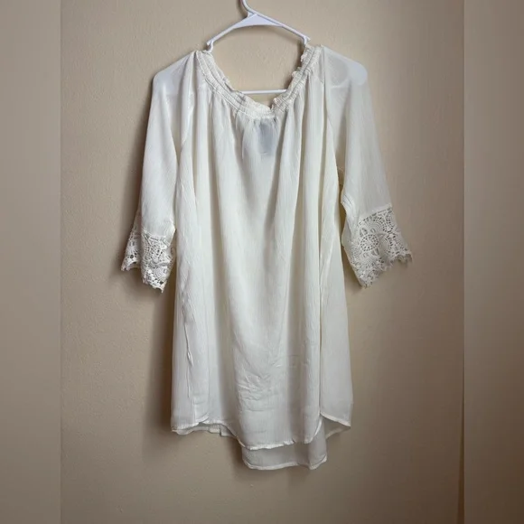 White Off-Shoulder Blouse - Picture 3 of 5